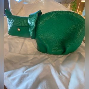 Hippo green clutch/wristlet